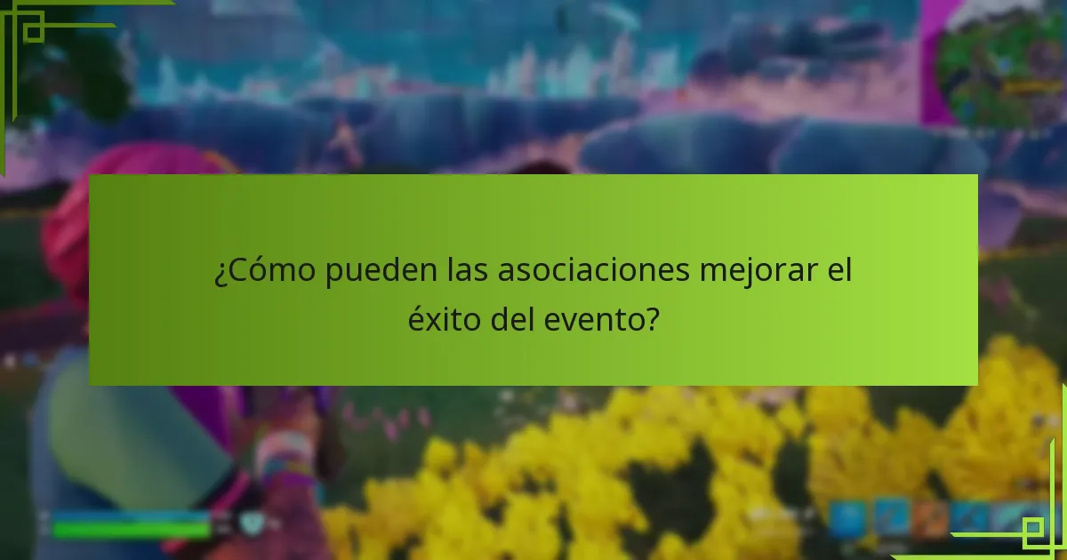 ¿Cómo pueden las asociaciones mejorar el éxito del evento?