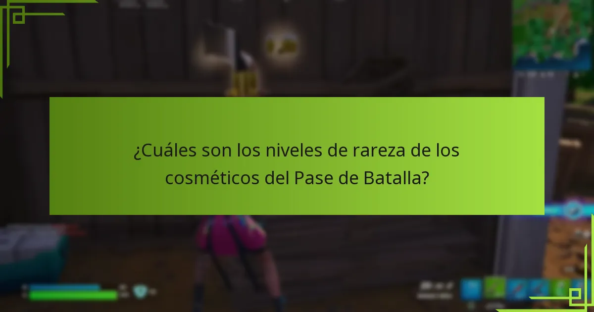 ¿Cuáles son los niveles de rareza de los cosméticos del Pase de Batalla?
