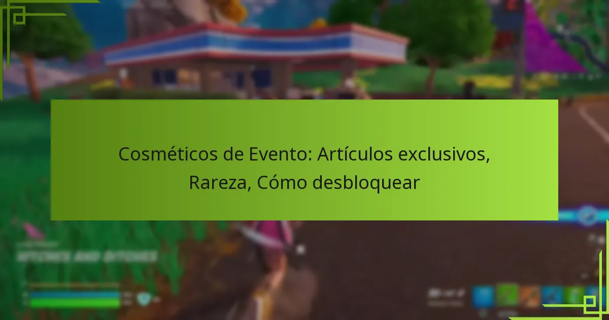 Cosméticos de Evento: Artículos exclusivos, Rareza, Cómo desbloquear