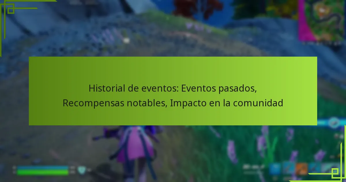 Historial de eventos: Eventos pasados, Recompensas notables, Impacto en la comunidad
