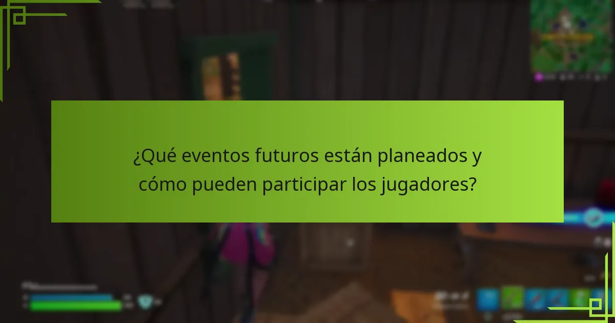 ¿Qué eventos futuros están planeados y cómo pueden participar los jugadores?